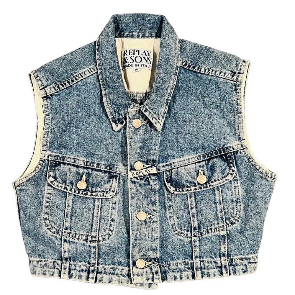 REPLAY & SONS**Cropped Denim Vest**Size III (3)**VINTAGE NEW